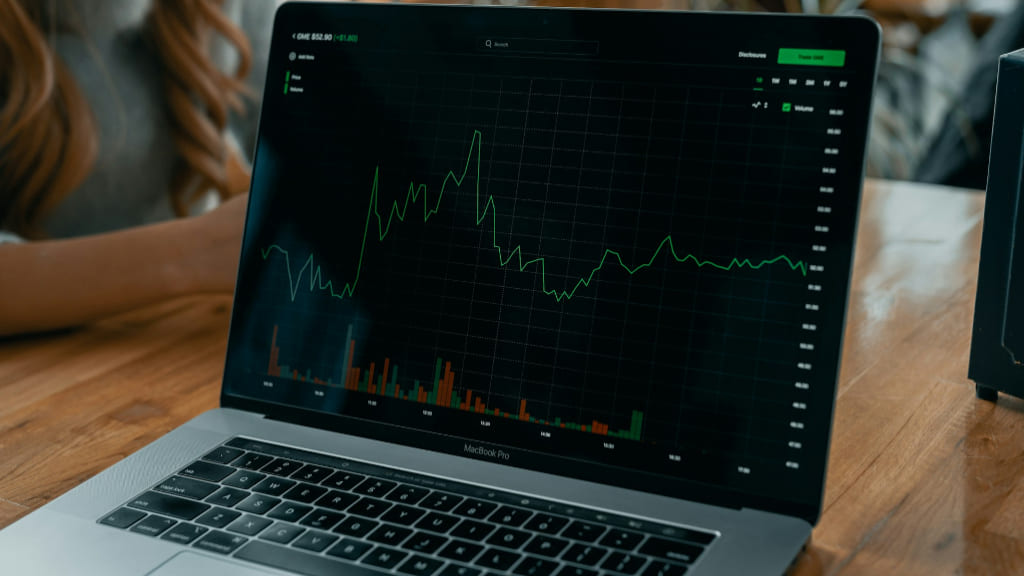 PCに映されたFXチャート